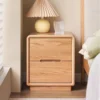 oak-nightstand-bedside-table-bedroom-lifestyle-scene Oak nightstand bedside table in a warm bedroom lifestyle scene