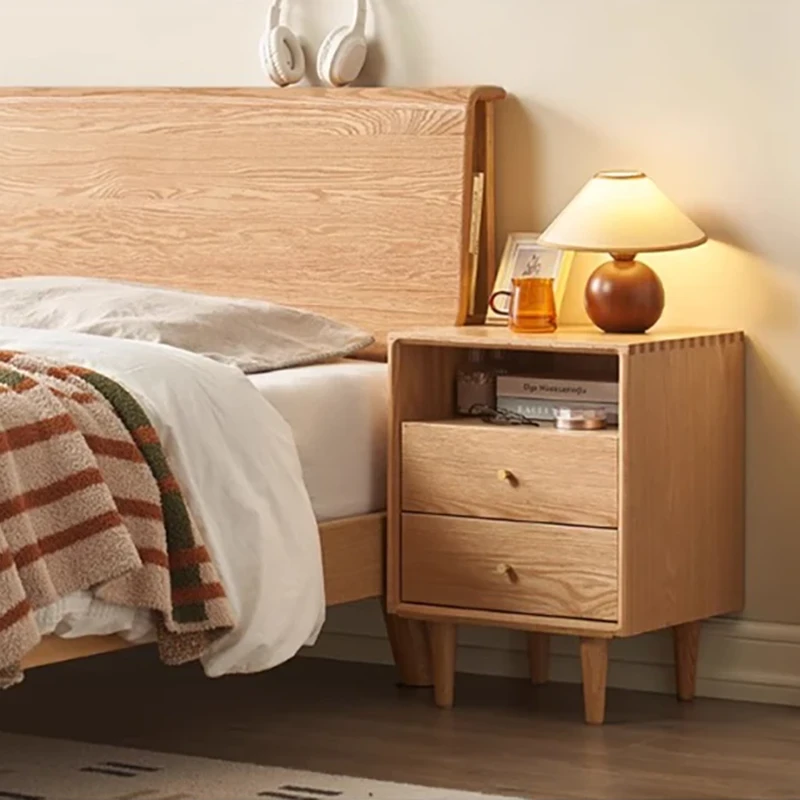 oak-nightstand-bedside-table-lifestyle-scene Oak nightstand bedside table lifestyle scene with lamp and bed linen