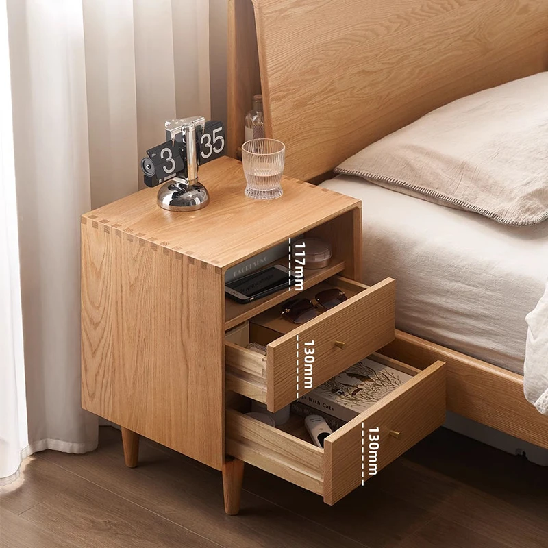 oak-nightstand-drawers-open-dimensions-measurement Oak nightstand drawers open with dimensions measurement drawing
