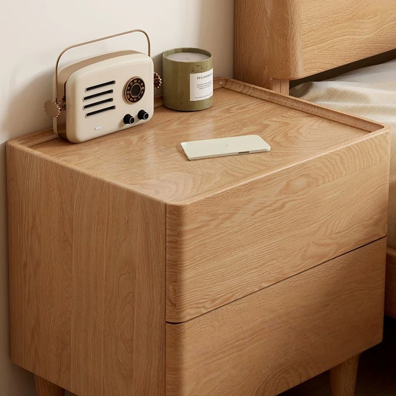 oak-nightstand-raised-top-edge-close-up Oak nightstand raised top edge close-up detail showing the tray rim