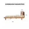 Oak platform bed dimension parameters diagram with full bed measurements