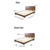 oak-platform-bed-size-and-materials-diagram Platform bed size chart and materials diagram listing oak frame parts and paulownia slats