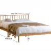 Oak spindle bed frame dimensions diagram with complete measurements