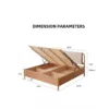oak-storage-bed-dimension-parameters-diagram Oak storage bed dimension parameters diagram with size labels