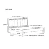 oak-upholstered-headboard-bed-dimensions-drawing Oak upholstered headboard bed dimensions drawing with size markings