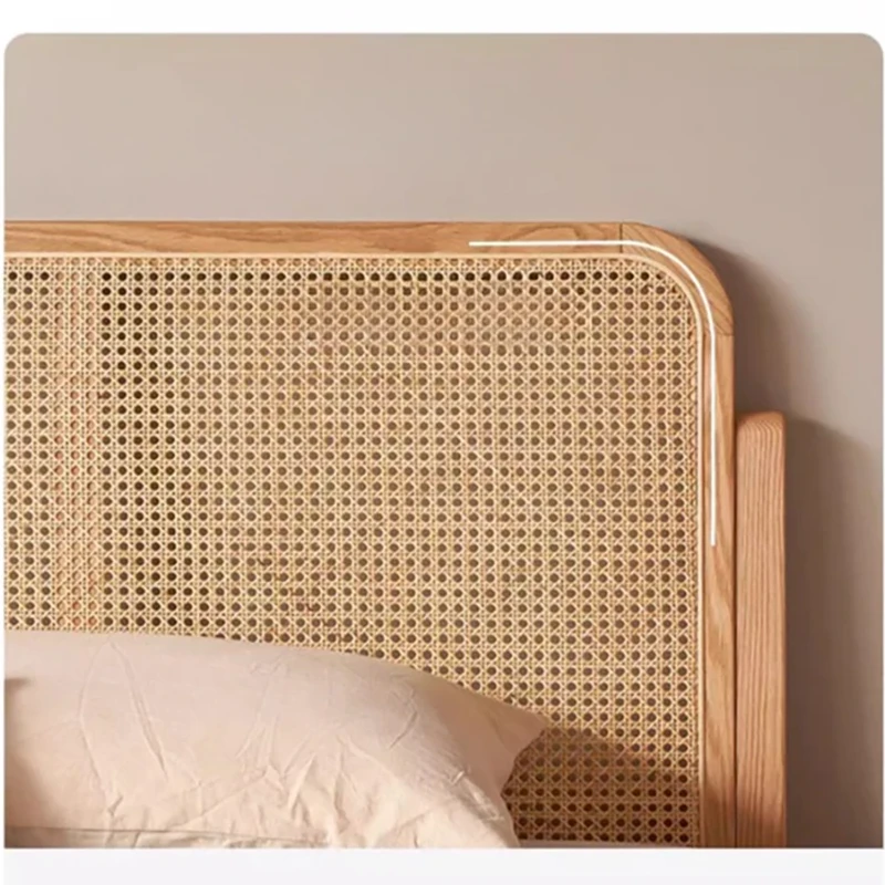 rattan-headboard-woven-corner-close-up-detail Rattan headboard woven corner close up detail with natural fiber texture