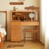 solid-cherry-wood-vanity-dressing-table-with-led-light Solid cherry wood vanity dressing table with built in LED light
