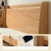 Solid oak headboard thickness corner detail showing panel construction