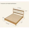 Platform bed dimensions diagram showing 153 or 183cm widths, 210cm length and 105cm headboard height