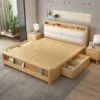 solid-wood-storage-bed-drawers-open-detail Solid wood storage bed with drawers open showing storage detail