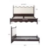 Upholstered platform bed dimensions measurement diagram with frame sizes