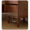 Walnut two-drawer nightstand product size measurement drawing