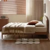 walnut-bed-frame-12cm-underbed-clearance Walnut bed frame 12cm underbed clearance measurement with hand demo