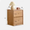 walnut-color-oak-nightstand-bedroom-scene Oak Nightstand with Two Drawers and Handle-Free Front