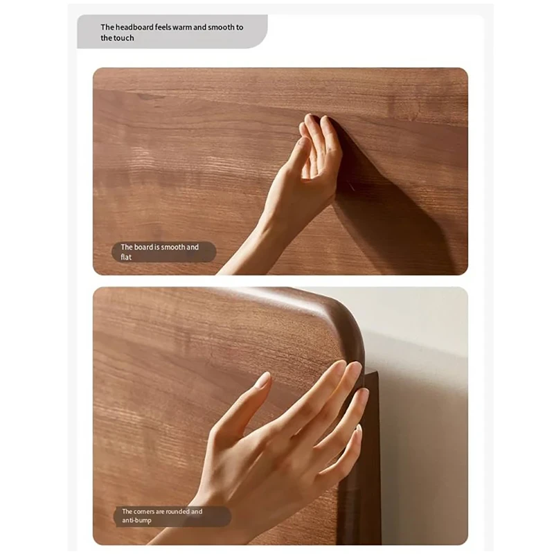 walnut-headboard-smooth-surface-rounded-corner-detail Walnut headboard smooth surface and rounded corner craftsmanship detail