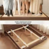 walnut-low-platform-bed-frame-japandi-bedroom Walnut platform bed double-sided keel structure with ten support legs for stable support