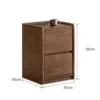 Walnut nightstand dimensions drawing showing 35 by 35 by 50cm size