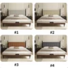 walnut-platform-bed-four-headboard-color-options Walnut platform bed four headboard color options comparison chart