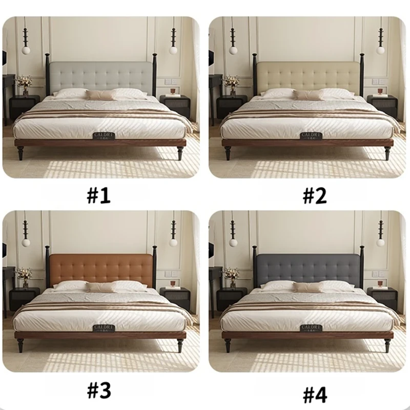 walnut-platform-bed-four-headboard-color-options Walnut platform bed four headboard color options comparison chart