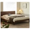 walnut-platform-bed-frame-side-view Walnut platform bed frame side view showing a low profile silhouette