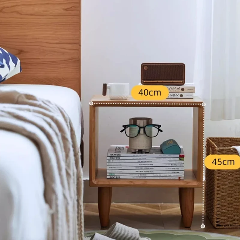 Wide open nightstand size dimensions diagram with product measurements